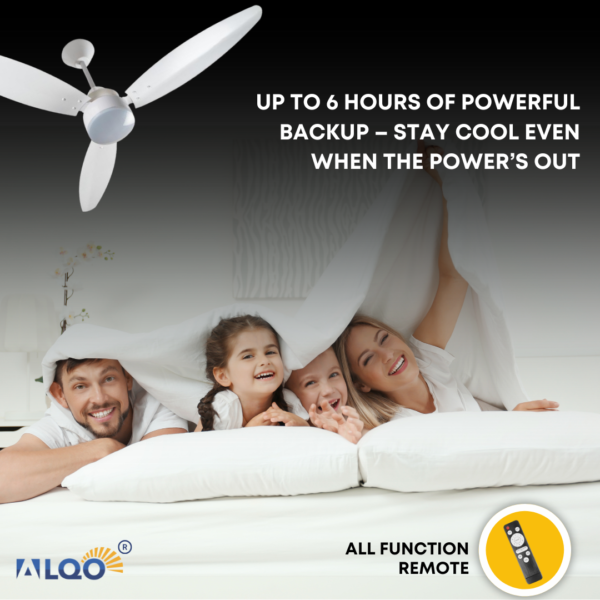 Alqo Smart Rechargeable Ceiling FAN with Remote Control (4 Hr Backup) - Image 2