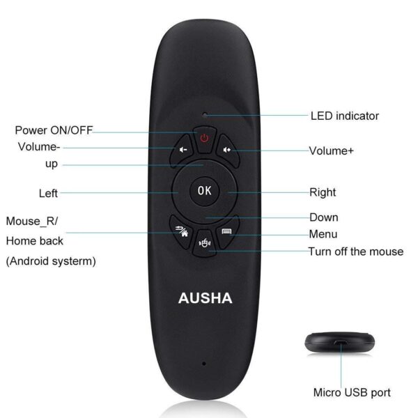 Smart Air Mouse Rechargeable Remote with Keyboard - Image 3