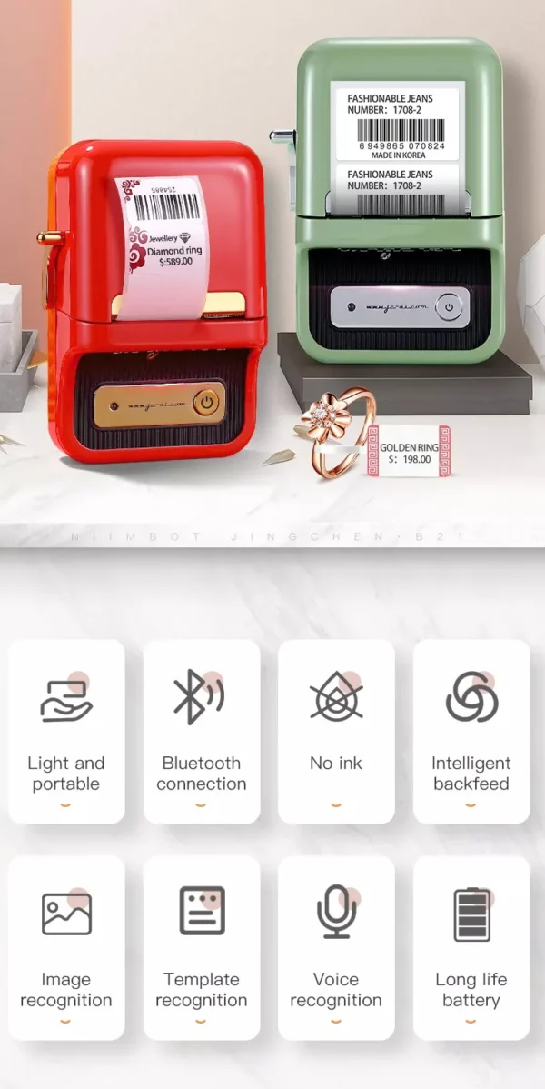 B21 Bluetooth Thermal Label Printer - 2 Inch - Image 7