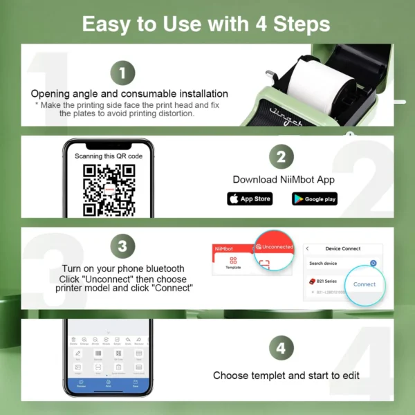 B21 Bluetooth Thermal Label Printer - 2 Inch - Image 5