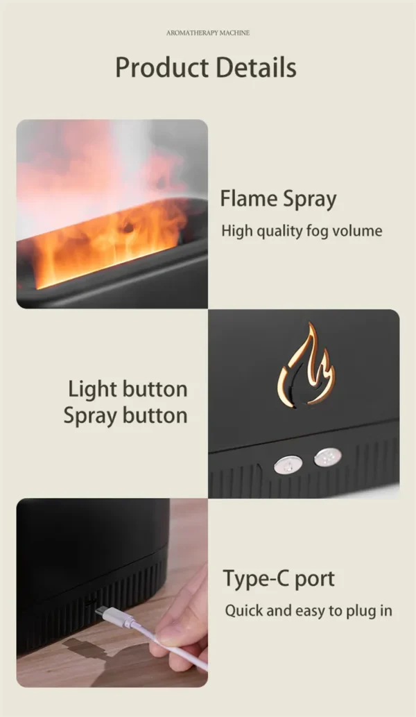 Flame Humidifier Aroma Humidifier Diffuser - Image 2