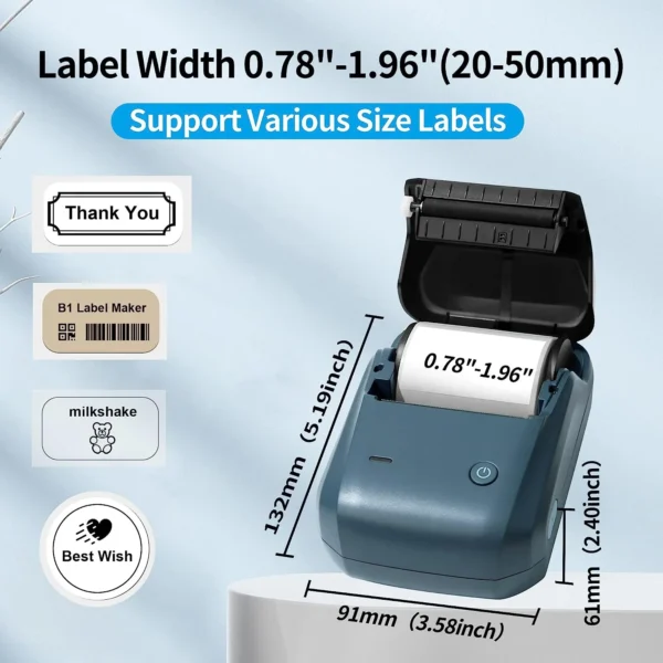 B1 Bluetooth Label Inkless Printer- 2 Inch - Image 2