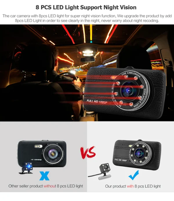 Full HD Dual Dash Camera for Car ( Front and Rear) Video Recorde - Image 2