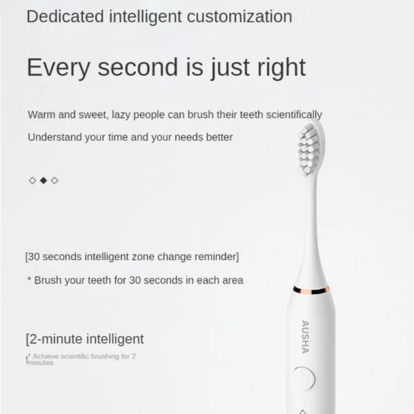 Electric Toothbrush for Adults -5 Modes & 3 Brush Heads - Image 3