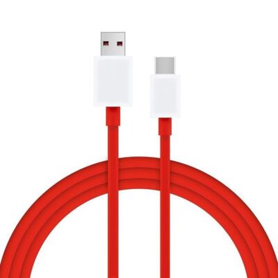Alqo IC based premium quality VOOC USB Cable Type C 7 Pin for Data Sync Fast Charging for all Smartphones (1 Mtr. Red)