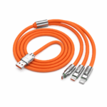 Metal Braided 1.2m 3-in-1 Ultrafast Multi Charging Cable for Type-C & Micro USB – Long Life Charger for Smartphones & Tablets