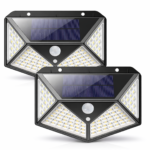 Solar Powered 100 LED Light | LED Outdoor Wall Light with motion sensor (Pack of 2)