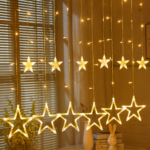ALQO LED Star String Lights (6 Big + 6 Small Stars) | Warm White Decorative Fairy Hanging Lights with 8 Lighting Modes for Bedroom, Balcony, Wedding, Party, Diwali & Christmas Decoration | 3 Meter | Pack of 2