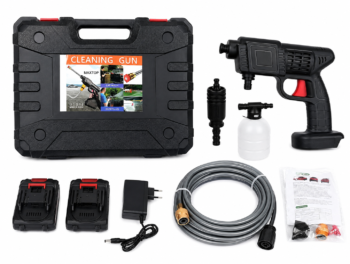ALQO Double Battery High Pressure Cleaning Gun Kit | Portable Water Spray Gun with Multi-Purpose Nozzles & Storage Carry Case | Ideal for Car, Bike, AC, Garden & Outdoor Cleaning